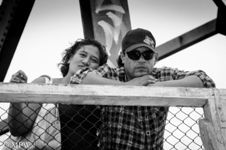 Street life, Connie with her beau on the Matapihi Rail Bridge in Tauranga